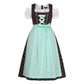 Bavarian Dirndl Dress Elisabeth, 3pcs - Dark Brown, Mint bavari-costumes