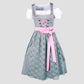 Bavarian Dirndl Dress Grazia, 3pcs - Light Grey, Blush pink bavari-costumes