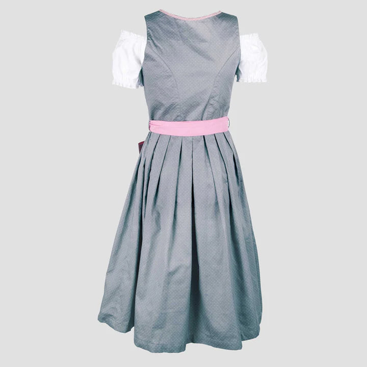 Bavarian Dirndl Dress Grazia, 3pcs - Light Grey, Blush pink bavari-costumes