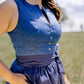 Bavarian Dirndl Dress Ivelina, 2pcs - Blue bavari-costumes
