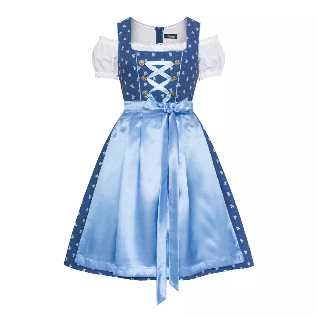 Bavarian Dirndl Dress Julia, 3pcs - Blue bavari-costumes