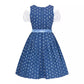 Bavarian Dirndl Dress Julia, 3pcs - Blue bavari-costumes