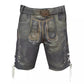 Bavarian Lederhose Maximilian, short with belt - Grey bavari-costumes