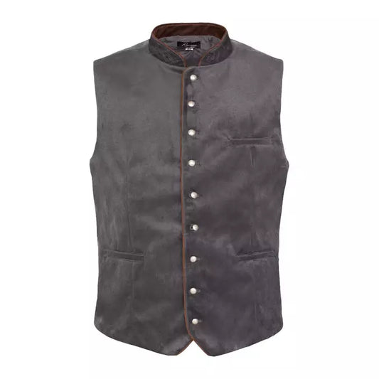 Bavarian Trachten Waistcoat Xaver - Velvet, Grey bavari-costumes