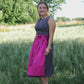 Bavarian Dirndl Dress Nadja, 2pcs - Dark grey, Pink