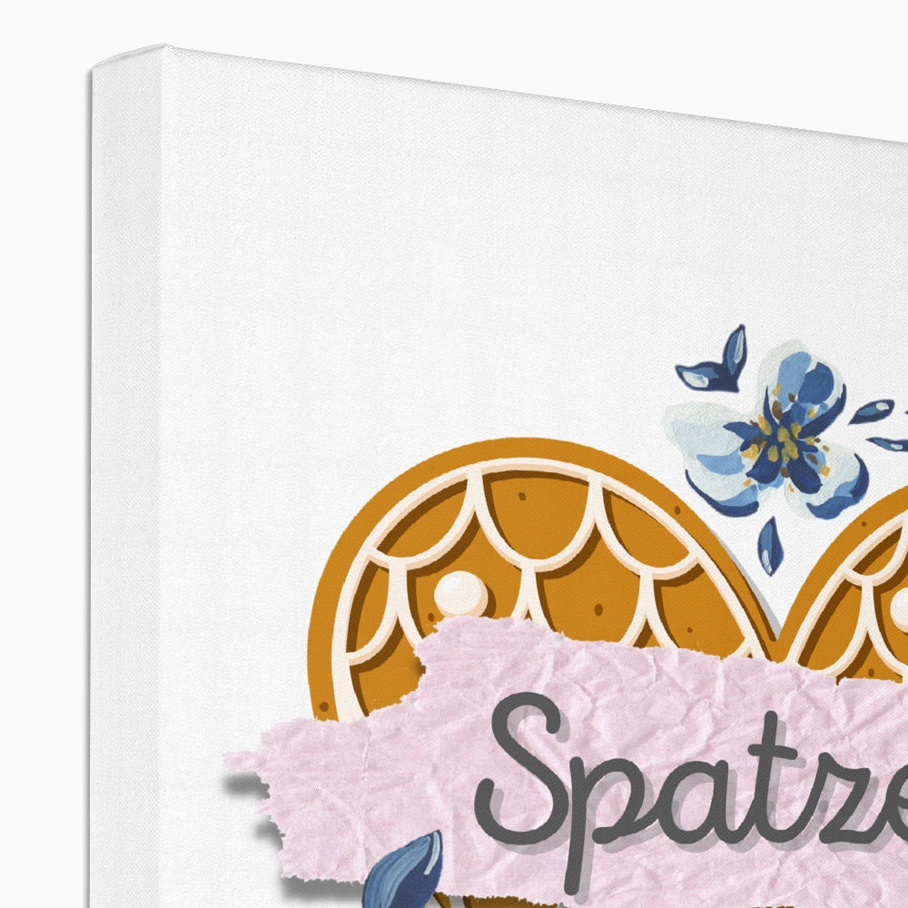 Bavarian Canvas, Nursery Décor, Retro Gingerbread Heart & Floral print "Spatzerl", pink - Bavari Shop - Bavarian Outfits, Dirndl, Lederhosen & Accessories