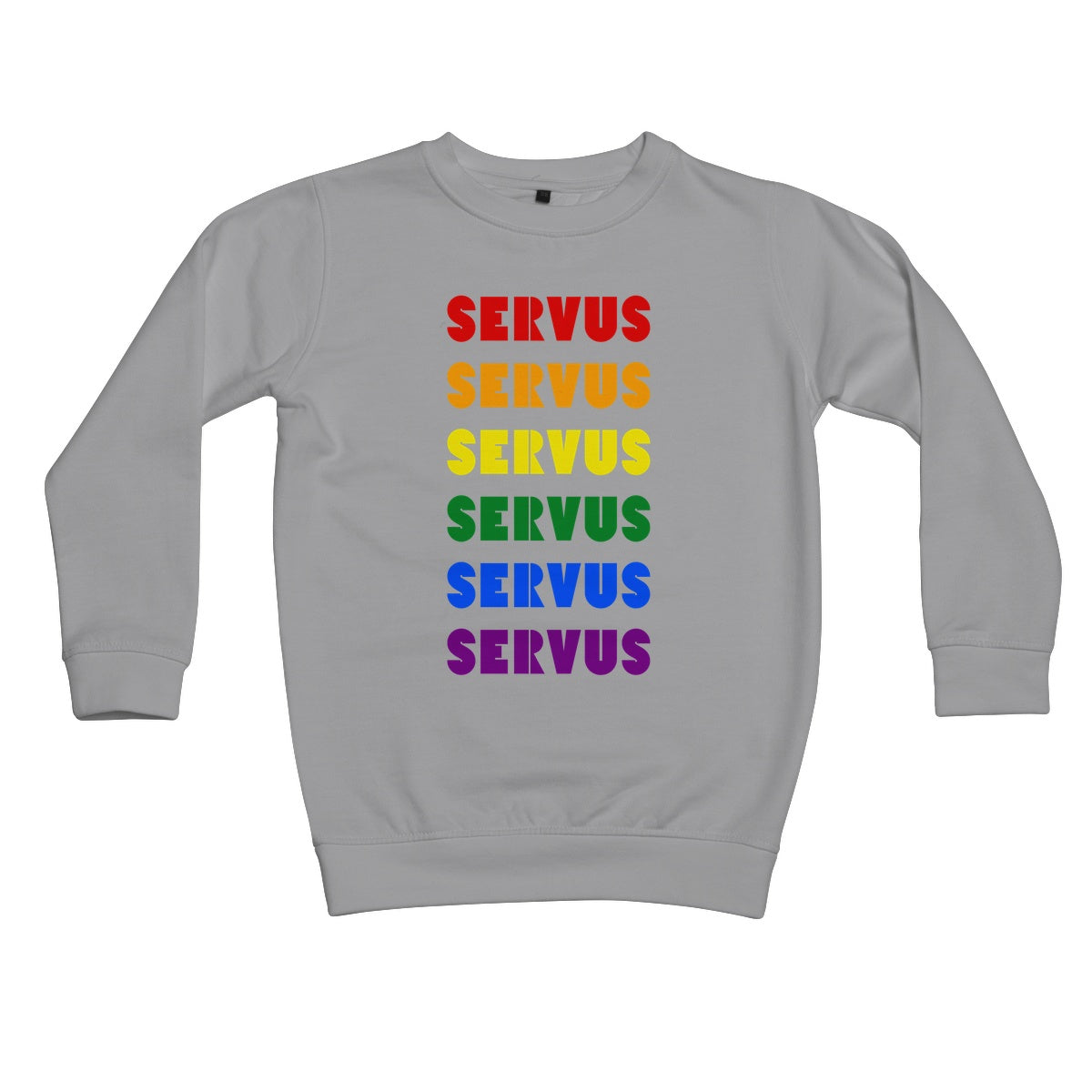 Kid's Bavarian Graphic Sweatshirt "Servus" Rainbow print - 7 colours - Bavari Shop - Bavarian Outfits, Dirndl, Lederhosen & Accessories