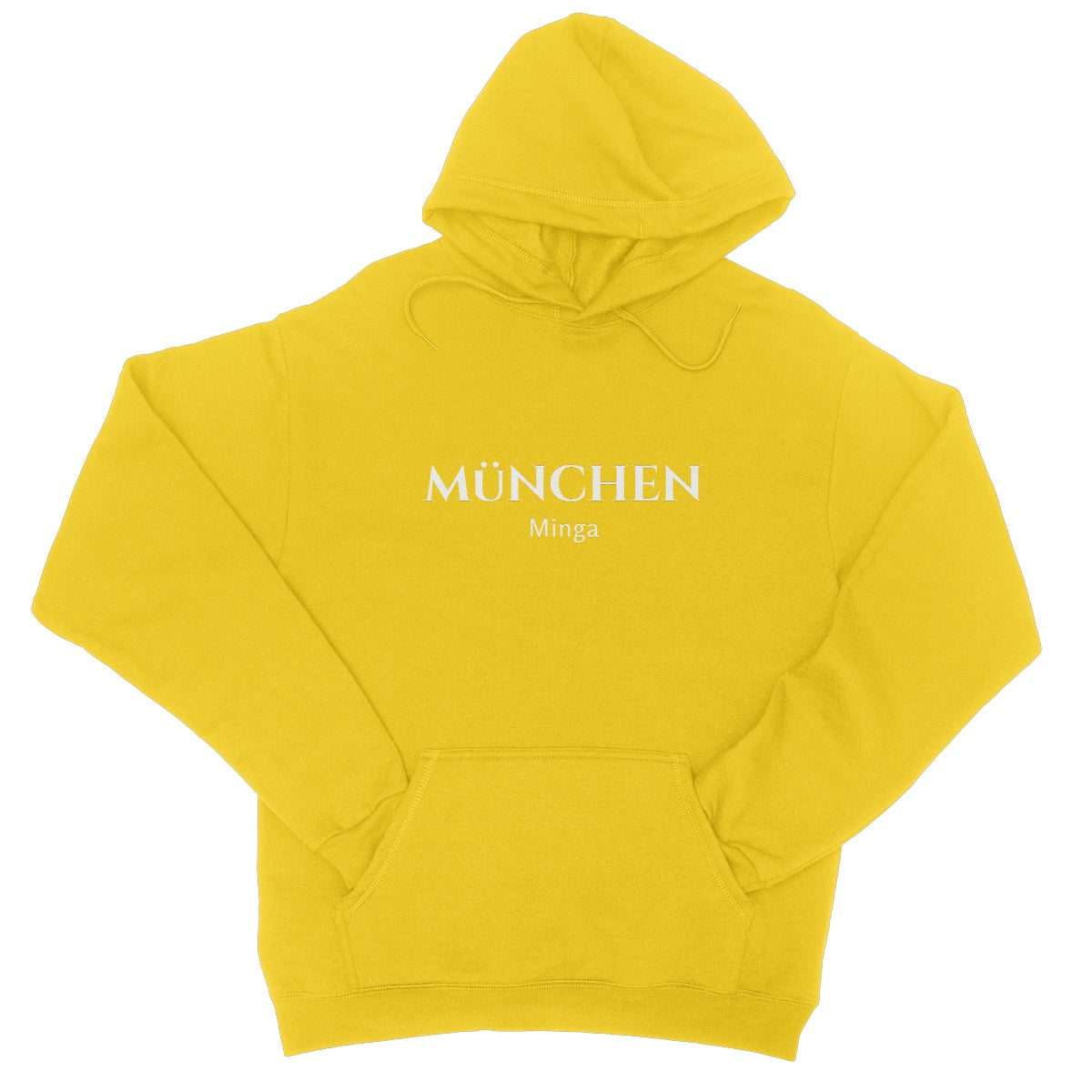 Unisex Bavarian Graphic Hoodie "Minga" Munich, white print - 12 colours - Bavari Shop - Bavarian Outfits, Dirndl, Lederhosen & Accessories