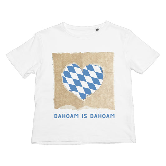Kid's Bavarian Heart Graphic T-Shirt "Dahoam is Dahoam" - White - Bavari Shop - Bavarian Outfits, Dirndl, Lederhosen & Accessories
