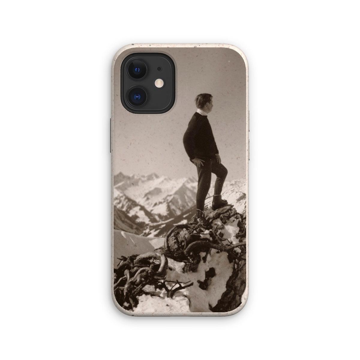 Alpine Eco Phone Case, Retro Sepia Photo "Gipfelstürmer", tough & raised edges - for Apple / Samsung models - Bavari Shop - Bavarian Outfits, Dirndl, Lederhosen & Accessories