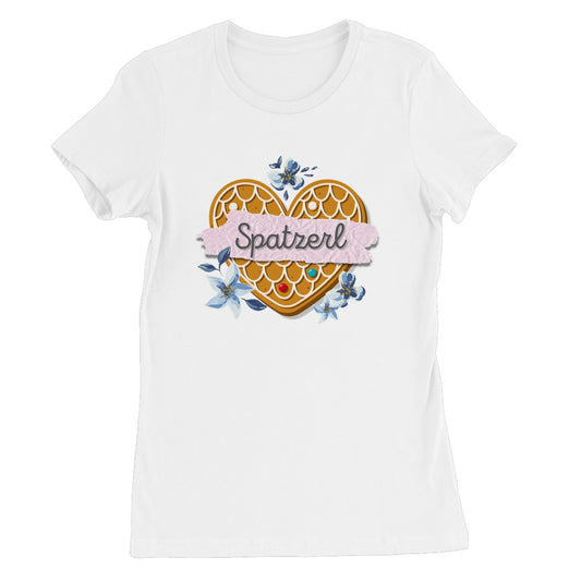 Women's Bavarian Graphic T-Shirt "Spatzerl" gingerbread heart & floral print - 7 colours - Bavari Shop - Bavarian Outfits, Dirndl, Lederhosen & Accessories