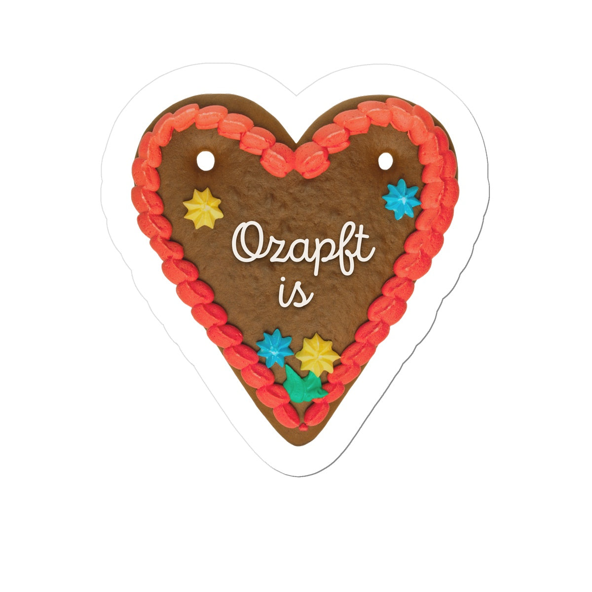 Oktoberfest Retro Sticker "O'zapft is", Gingerbread Heart Print, vinyl, 4 sizes - Bavari Shop - Bavarian Outfits, Dirndl, Lederhosen & Accessories