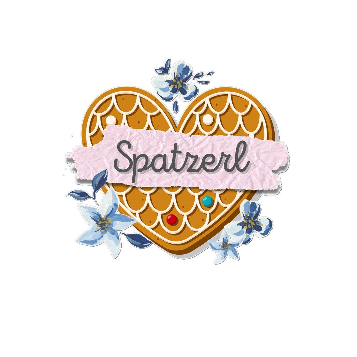 Temporary Tattoo, Bavarian Retro Gingerbread heart "Spatzerl" with florals, pink - 2 sizes - Bavari Shop - Bavarian Outfits, Dirndl, Lederhosen & Accessories