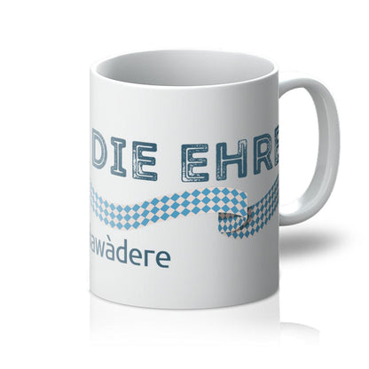 Bavarian Statement Mug "Habe die Ehre", Blue & White flag print - White - Bavari Shop - Bavarian Outfits, Dirndl, Lederhosen & Accessories