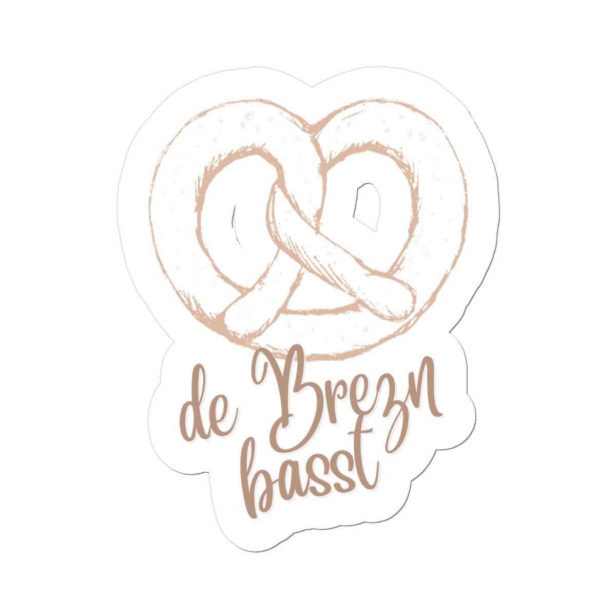 Bavarian Statement Sticker "Brezn basst" vinyl, 4 sizes - White - Bavari Shop - Bavarian Outfits, Dirndl, Lederhosen & Accessories