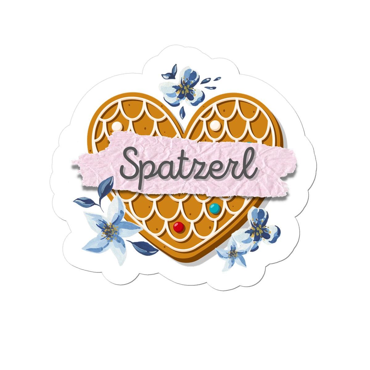 Bavarian Romantic Retro Sticker "Spatzerl", Gingerbread Heart & Floral Print, vinyl, 4 sizes - Bavari Shop - Bavarian Outfits, Dirndl, Lederhosen & Accessories