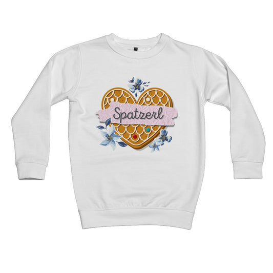 Girl's Bavarian Graphic Sweatshirt "Spatzerl" gingerbread heart & floral print - 4 colours - Bavari Shop - Bavarian Outfits, Dirndl, Lederhosen & Accessories
