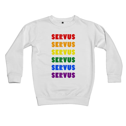 Kid's Bavarian Graphic Sweatshirt "Servus" Rainbow print - 7 colours - Bavari Shop - Bavarian Outfits, Dirndl, Lederhosen & Accessories