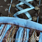 Bavarian Midi Dirndl "Sabia", front zipper, 3-piece set - Light Blue & Brown bavari-costumes
