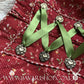 Bavarian Midi Dirndl "Scarlett", zipper & peplum, 3-piece set - Berry Red & Green bavari-costumes