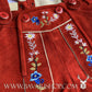 Women's Bavarian Leather Shorts "Emma", Lederhose with suspenders & embroidery - Red or Pink bavari-costumes