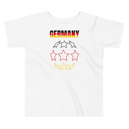 GERMANY ~ Toddler Football Fan T-Shirt, 2022 FIFA World Cup QATAR ~ Deutsche Fussball Mannschaft ~ with football star in national colours - Bavari Shop - Bavarian Outfits, Dirndl, Lederhosen & Accessories